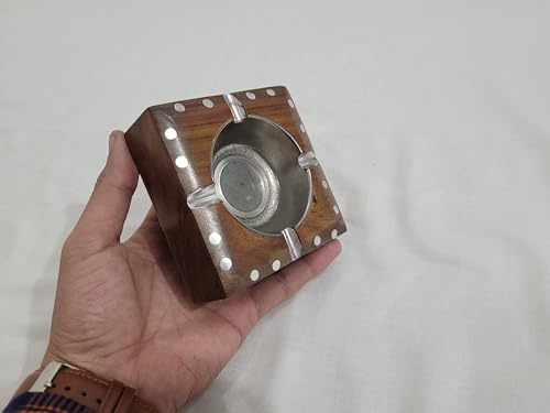 MM Crafts Colletion Elegant Wooden Ashtray Enhancing Your Smoking Experience in Style Brown Hight quality Wooden Ashtray