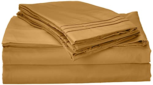 GlobalNiche® MattRestSilky-Soft 1800 Series Premium Collection - Wrinkle-Free 4-Piece Bed Sheet Set, Deep Pocket up to 16 inch, California King, Mocha Chocolate