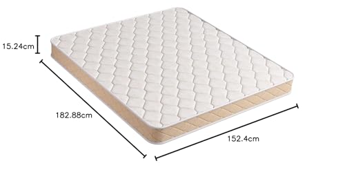 Kurl-On Mattress | Kurlo Bond Plus | Orthopedic 6-Inch Queen Size Bed Mattress (72x60x6 Inches, Medium Soft), Natural Coir + Bonded Foam, Soft Foam for Comfort.