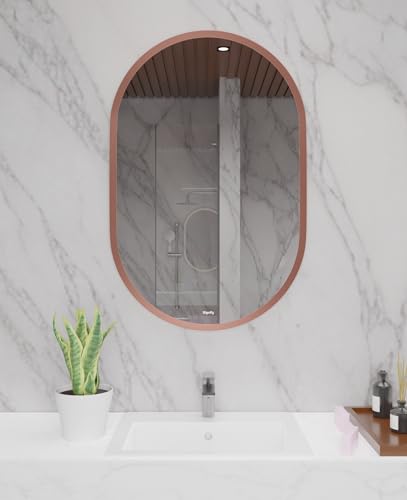 Signify® Premium LED Mirrors - Perfect for Bathroom, Bedroom Dressing and Dining Areas| 33 * 22 inch | (Rose gold)