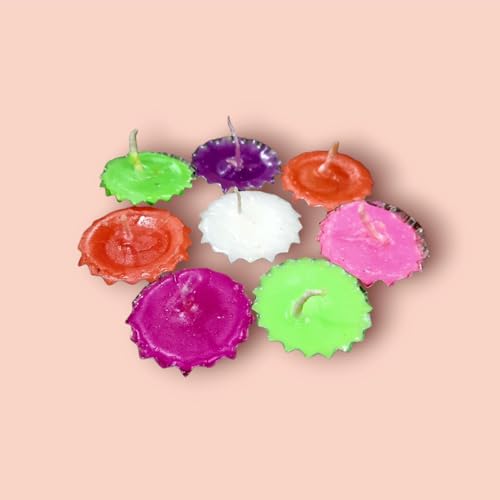 BANI Thani Smokeless Scented Paraffin Wax Star Designer Floating Candle for Party,Birthday Party,Dinner Table, Living Room,Diwali, Multi Colour(Pack of 100)