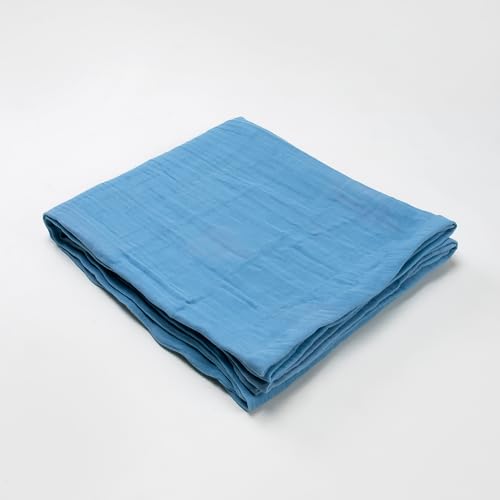 KHUSHI HANDICRAFT Cotton Gauze Throw 100% Cotton Throw 50 x 70 Inches Decorative Throw Cotton Lightweight Decorative Gauze Throw Blanket (Sky Blue, 50x79 Inches)