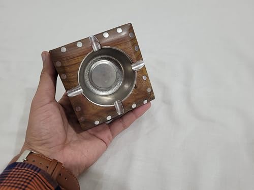 MM Crafts Colletion Elegant Wooden Ashtray Enhancing Your Smoking Experience in Style Brown Hight quality Wooden Ashtray