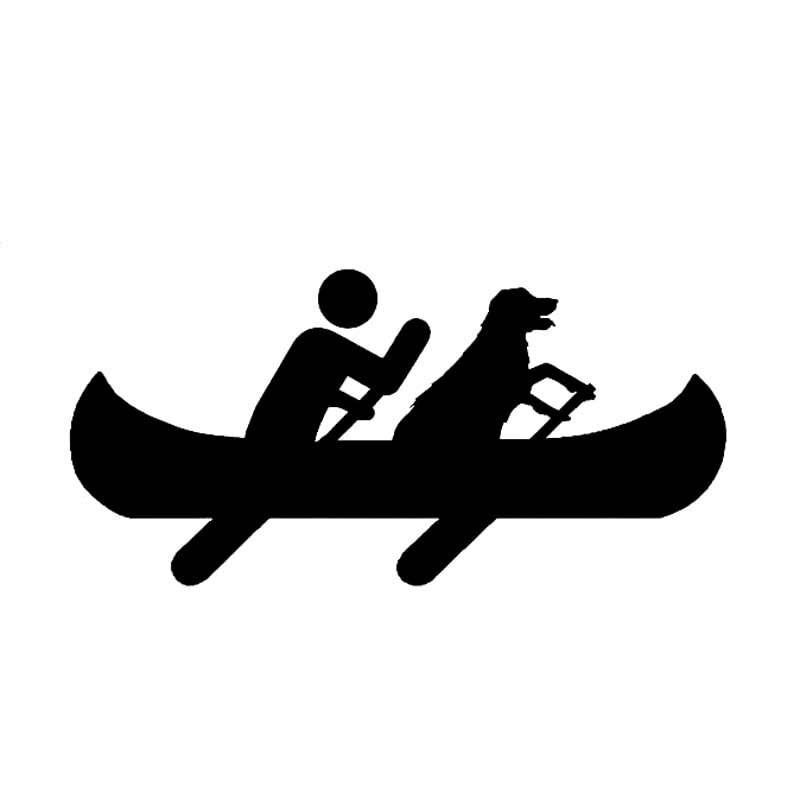 GADGETS WRAP Vinyl Wall Decal Sticker Guy Dog Rowing Canoe Vinyl Car Decal Sticker Boat Paddle Oar