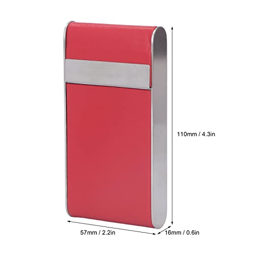 Cigarette Carrying Case, Textured Inner Protective Cigarette Holder for Outdoor Stainless Steel Cigarette Holder (Red)