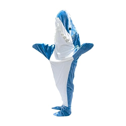 UJEAVETTE® Shark Blanket Parties Plush Funny Clothing Comfortable Cosplay Shark Costume L