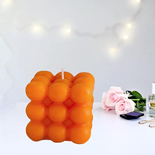 ATORSE® Geometry Cube Candle Scented Relaxing Aromatherapy Candles Home Office Deor Orange