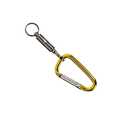 UJEAVETTE® Strong Magnetic Net Release Holder with Coil Lanyard Snap Clip Lock Buckle Yellow Carabiner