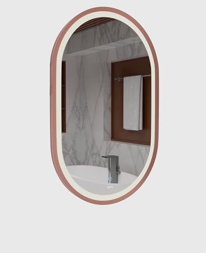 Signify® Premium LED Mirrors - Perfect for Bathroom, Bedroom Dressing and Dining Areas| 33 * 22 inch | (Rose gold)