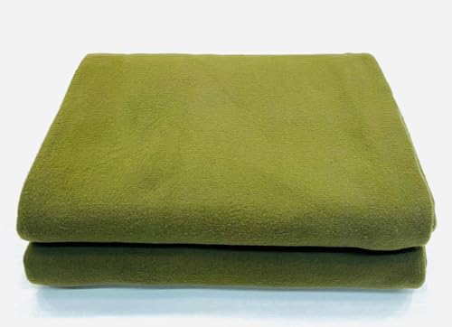 Bombay Dyeing All Season Very Soft & Cozy Light Weight Poly Acrylic Fleece Blanket. (Size : 220 cm x 150 cm) (Green)