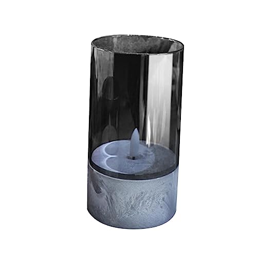 UJEAVETTE® Flameless Led Candle Crafts Tea Light Candle for Living Room Hallway Bedroom 8Cmx8Cmx20Cm Grey