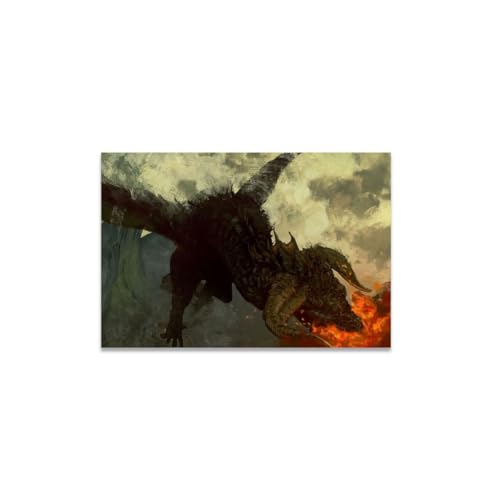 GADGETS WRAP Canvas Gallery Wrap Framed for Home Office Studio Living Room Decoration (14x11inch) - Dragon Breath