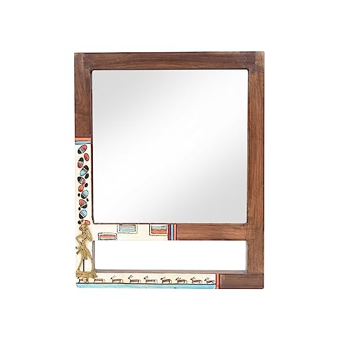 AAKRITI ART CREATIONS Reflective Spendor Teakwood Mirror