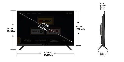 Kodak 80 cm (32 inches) 9XPRO Series HD Ready Certified Android LED TV 329X5051 (Black)