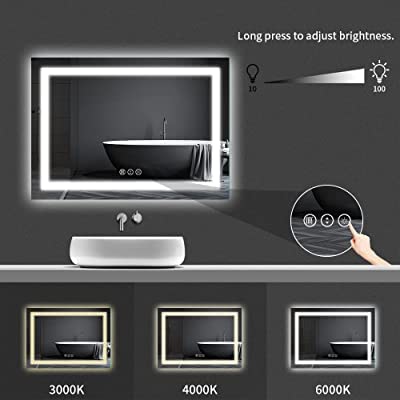 Cheval Glasses LED Light Wall Mirror with Touch Sensor - (18 x 24 inches Size) | Made in India | Designer Mirror