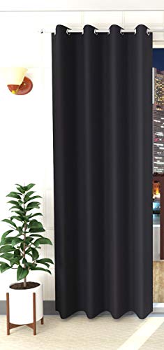 Galaxy Home Decor Room Darkening Blackout Heavy Solid 100% Opaque Curtains for Long Door 9 Feet, Pack of 1, Black (Black, Long Door 9 Feet)