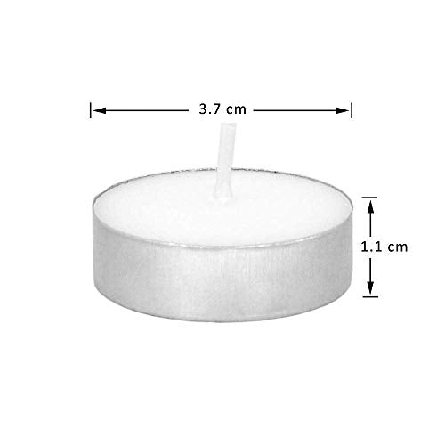 Tealight Candles White Set of 100 (10 Grams, White, 3 Hours Burn Time)