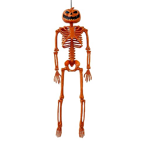 Worldcare® Halloween Skeleton Pumpkin Head Skeleton for Patio Lawn Creepy Carnival | 1 Halloween Prop Skeleton