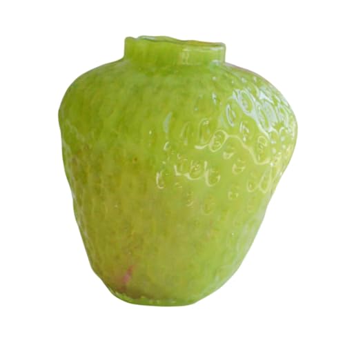 LOOM TREE® Strawberry Vase Decorative Cute Mini Flower Vase for Kitchen Desk TV Cabinet Green | Home D?©Cor | Vases