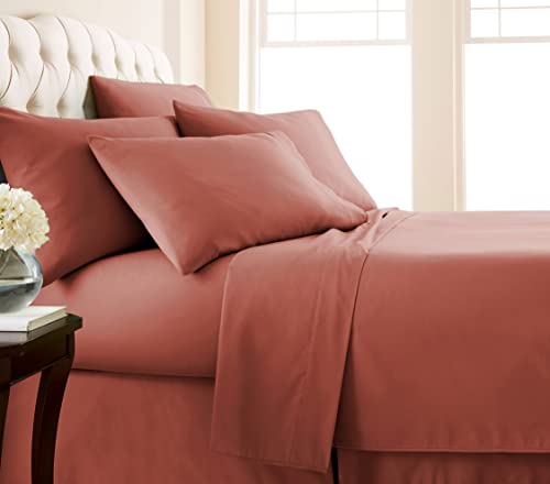 Queen, Terra Cotta (Marsala) : Southshore Essentials - 6 Piece Brushed Microfiber Sheet Set, Queen Size, Marsala