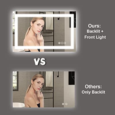 Cheval Glasses LED Light Wall Mirror with Touch Sensor - (18 x 24 inches Size) | Made in India | Designer Mirror