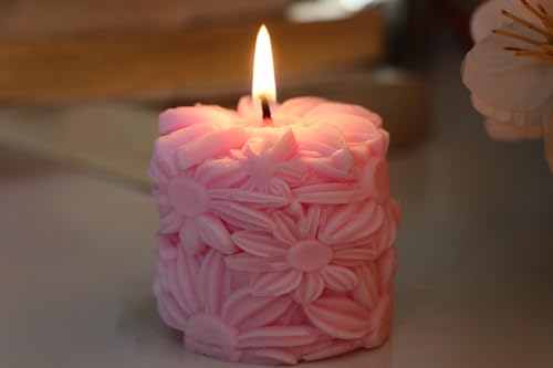 Sunflower Pillar Candle I Hand Poured I Decorative Scented Candle I Soy Wax Scented Candle for Home Decor & Gifting I 150gms