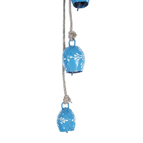 TIKMARC Hand Painted Dome Shaped Metal Iron Decorative Hanging Art String for Vastu and Fengshui (Blue) Multipurpose & Festive Decor