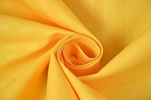 Cool Dealzz 300 TC Hotel Quality 100% Cotton Satin Strip Super Queen Size Double Bed Sheet Set (1 Sheet and 2 Pillow Covers)(95x95 Inches) (Super Yellow)