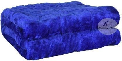 PREM HOUSE Embossed Blankets Solid Colour Ultra Soft Floral Single Bed Light Mink Winter Blanket 240x210 cms Polyester