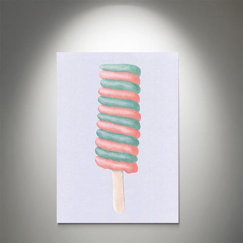 GADGETS WRAP Canvas Gallery Wrap Framed for Home Office Studio Living Room Decoration (11x14inch) - Summer Lovin' Ice Cream Iv