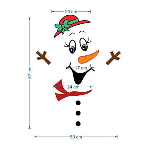 CALANDIS® Snowman Refrigerator Sticker Expression Waterproof Christmas Decor Ct030