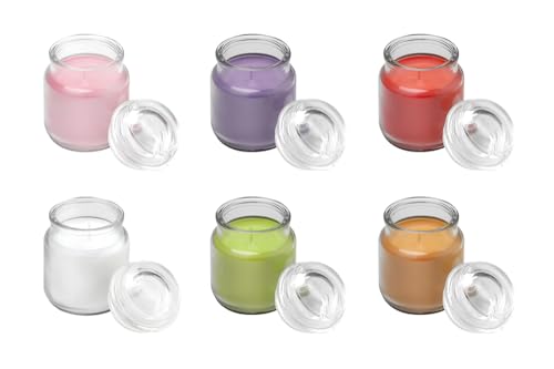 AAMU Moon Premium Scented Glass Jar Candles, Long Burning Aroma Jar Candles for Diwali, Christmas, Birthday, Anniversary & Home Decoration - Set of 6 Piece, Multicolour (Sandalwood)