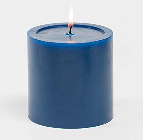 DEPTH AUDIO Smooth Scented Soy Wax Pillar Candles for Valentine, Home and Party Decoration, Wedding Gift, Romantic Candle | 150 Hours Burn | Pack of 3 (Blue) (8x6x3 Inch)