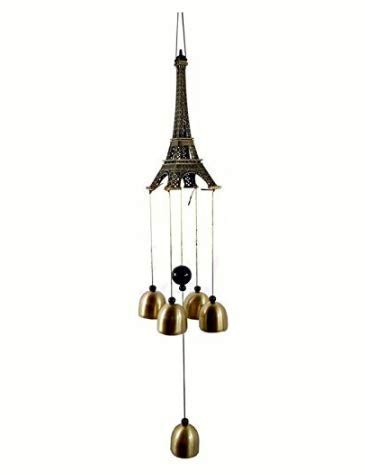 Webbee Craft Gifts Eiffel Tower 4 Bells Copper Wind Chimes Church Home Yard Garden Hanging Decor