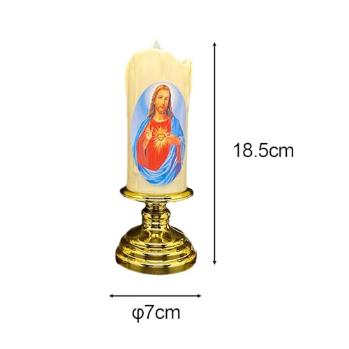 ATORSE® Flameless Electronic Candles Lamp LED Prayer for Larterns Wedding Decoration Jesus