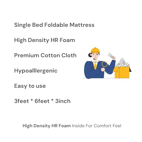 Mahaveer Home Decor Multipurpose Dual Sided Reversible Single 3 Foldable Bed Mattress,Travelling, Light Weight PU Foam Mattress (2 inc)