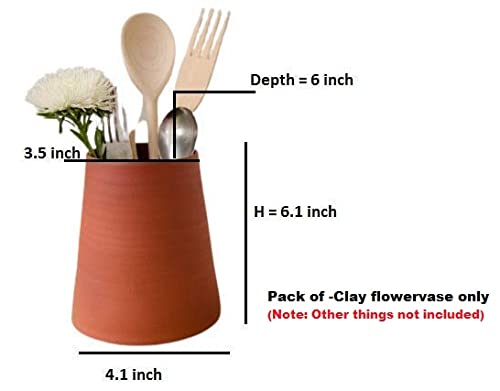 Village Decor Terracotta handmade unglazed flower pots vase (B H 4.1 inch 6.1 inch)