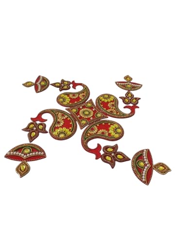 Traditional Diwali Rangoli Decoration for Home, Festive Floor Art