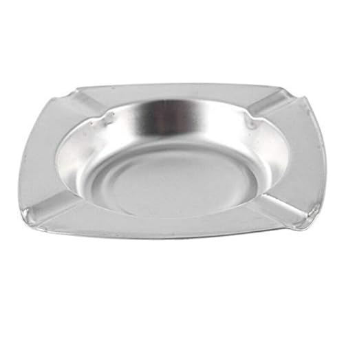 Fableart Square Ash Tray with 4 Grooves - Durable Stainless Steel Design for Indoor and Outdoor Use - Perfect for Home, Office, and Patio