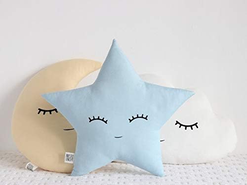 The Purple Tree Cute Cloud Moon Star Cot Cushion (Pack of 3 , 16x16 inch , Velvet) kids cushion , soft toy , soft plush pillow , cot cushion , nursery décor , Baby Cushion