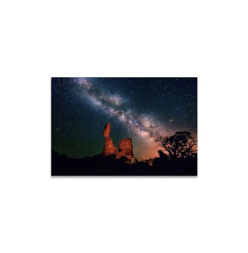 GADGETS WRAP Canvas Gallery Wrap Framed for Home Office Studio Living Room Decoration (14x11inch) - Night View Stars