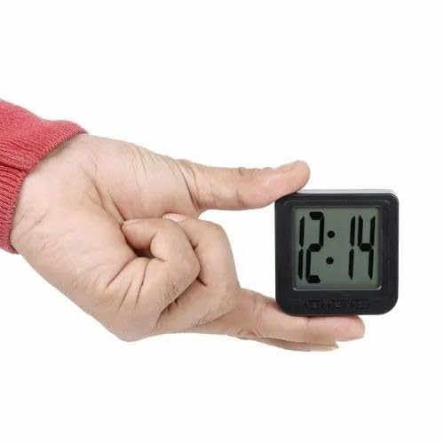 Royals Plastic Office Desk Clock (Digital Clock 1826), Black(1.5Wx2.0Lx1.2H cm)