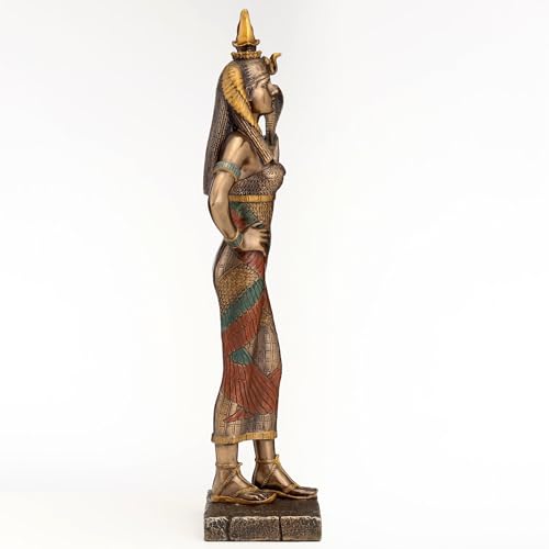 Veronese Design Egyptian Goddess Hathor Holding a Cobra Statue