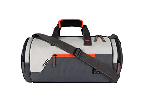 Gear Polyester Cross Training 22L Medium Water Resistant Travel Duffle Bag/Gym Bag/Sports Duffle For Men/Women - Grey Orange, 23.5 x 74 x 23.5 Centimeters