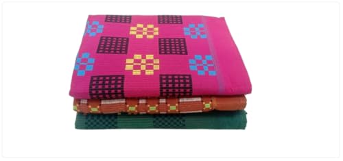 QualityAdded 100% Pure Cotton Blankets/Fancy Design/Multi Color 60x90 inches Set of 3