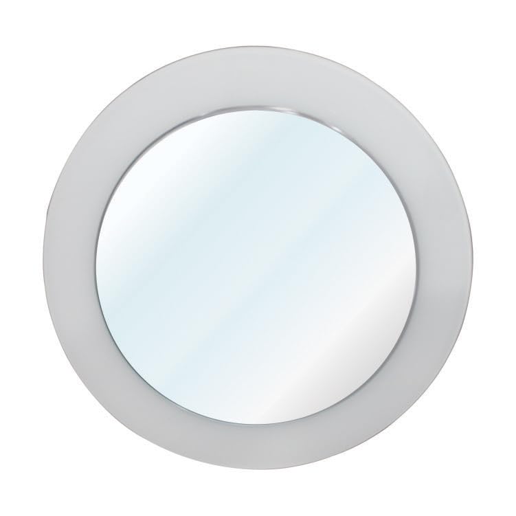 DONATO WALL MOUNTED LYCRA MIRROR ROUND with 4MM THICHNSS | SUITABLEOR LIVING ROOM, WASH BASIN, VANITY/BEVELLED MIRROR with LYCRA FRAME (24"x24" INCHES/COLOUR-WHITE) (DGM-21)