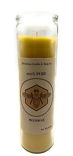 Allnations Candle Co., 100% Raw Beeswax Prayer Candle - Up to 90 hrs - Natural Honey Scent - Smokeless - Clean Burning (2 pcs)