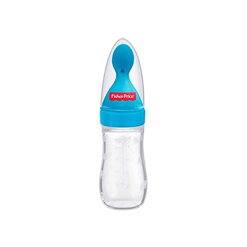 Fisher-Price Squeezy Silicone Food Feeder, Blue, 125ml