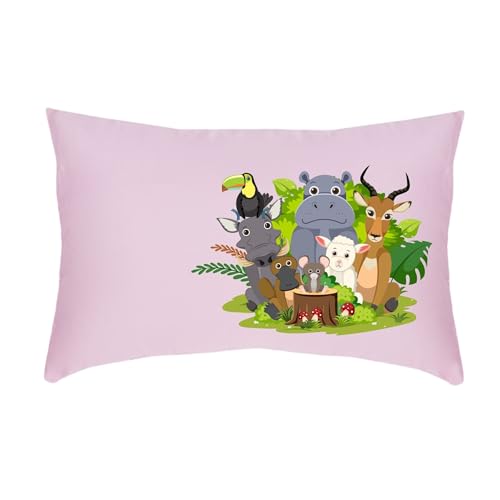 Lujoso Castle Personalized Pillow Set – includes 1 Pillow Insert and 1 Personalized Pillow Cover | Microfiber with Virgin Micro Fill | 100% Cotton Long Staple Cover | 20x20In | Baby Pink