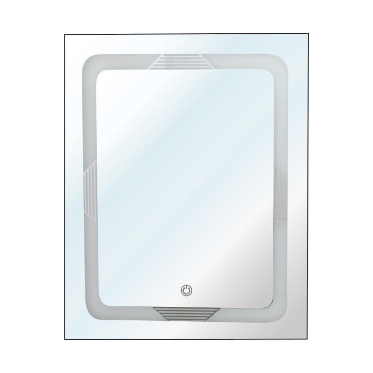 DONATO SQUARE SHAPED WALL MOUNTED LED MIRROR for LIVING ROOM, WASH BASIN, VANITY/BATHROOM MIRROR with LED LIGHTS (24"x30" INCHES) (DGM-32)